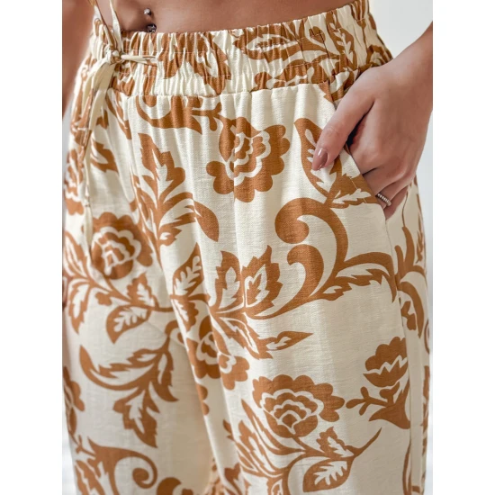 Sieviešu brūnas bikses Flower UY2657