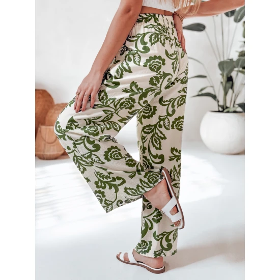 Sieviešu zaļas bikses Ziedu UY2656