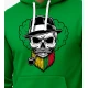 Vīriešu zaļš svīteris ar kapuci Skull Beard-Beard PK4011