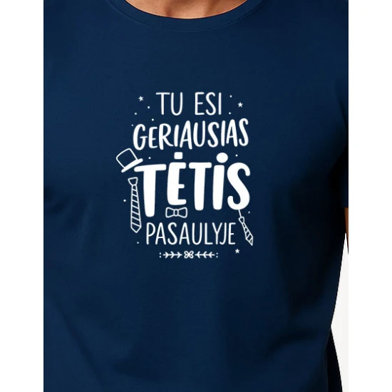 Vīriešu tumši zils T-krekls Best Dad (balts) PK4002