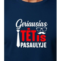 Tumši zils labākais tētis pasaulē T-krekls (balts)