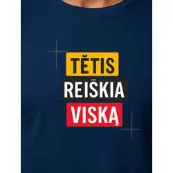 Tumši zils T-krekls Tētis nozīmē visu