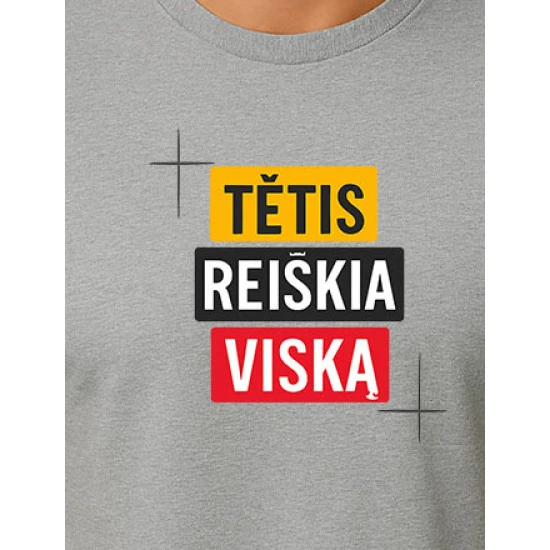 Gaiši pelēks T-krekls Tētis nozīmē visu PK4008