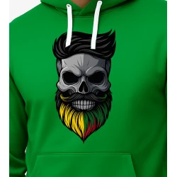 Vīriešu zaļš svīteris ar kapuci Skull and Beard