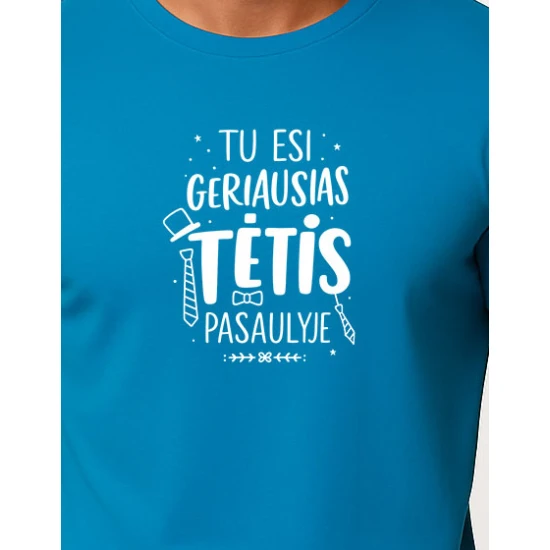 Vīriešu zils T-krekls Best Dad (balts) PK4002