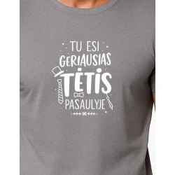 Vīriešu pelēks T-krekls Best Dad (balts)