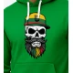 Vīriešu zaļš džemperis ar kapuci Skull PK4011
