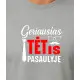 Gaiši pelēks T-krekls Labākais tētis pasaulē (balts) PK4007