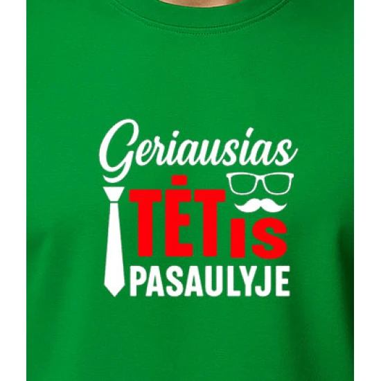 Zaļš T-krekls Labākais tētis pasaulē (balts) PK4007