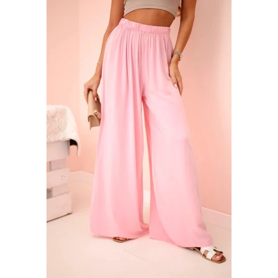 Sieviešu platās bikses Andi gaiši rozā krāsā 31718