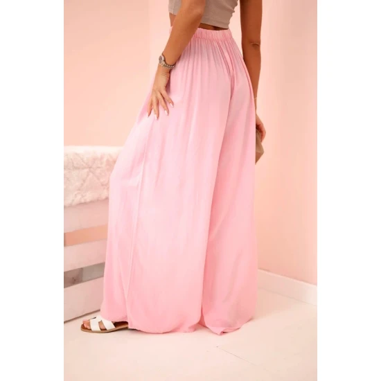 Sieviešu platās bikses Andi gaiši rozā krāsā 31718