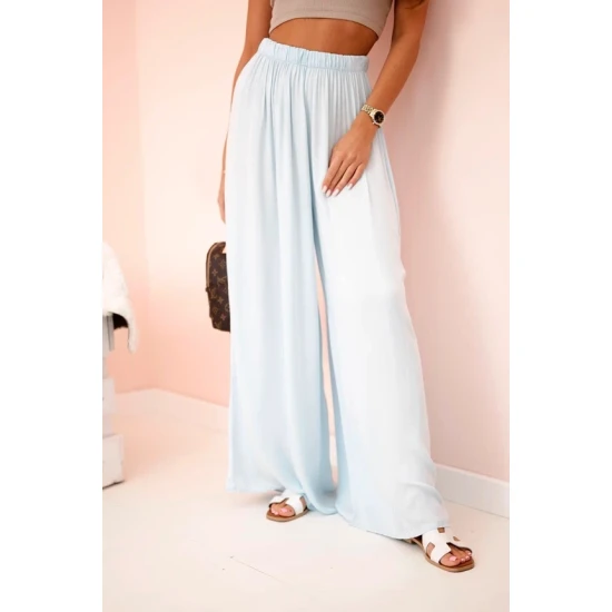 Sieviešu platās bikses gaiši zilā krāsā Andi 31716