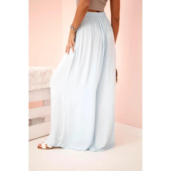 Sieviešu platās bikses gaiši zilā krāsā Andi 31716