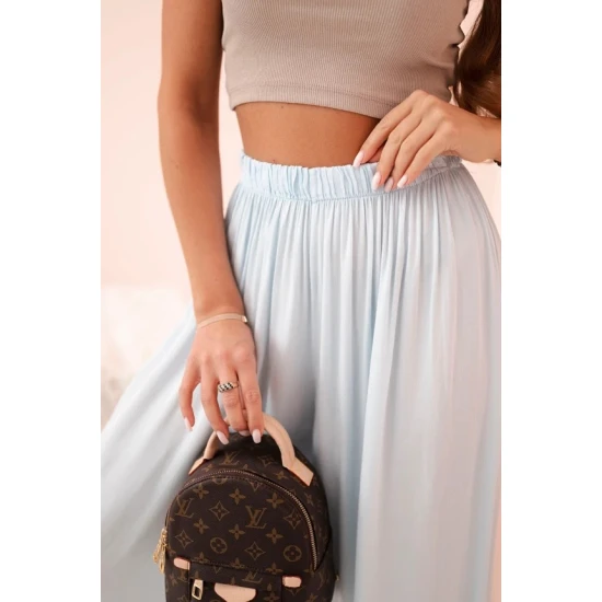 Sieviešu platās bikses gaiši zilā krāsā Andi 31716