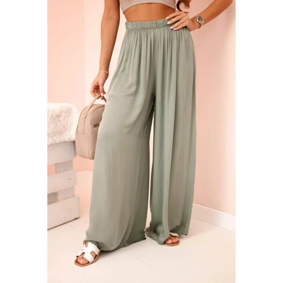 Sieviešu platās haki krāsas bikses Andi 31719