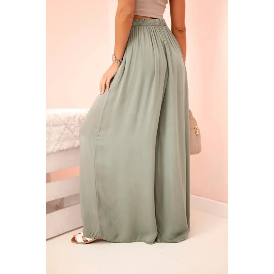 Sieviešu platās haki krāsas bikses Andi 31719