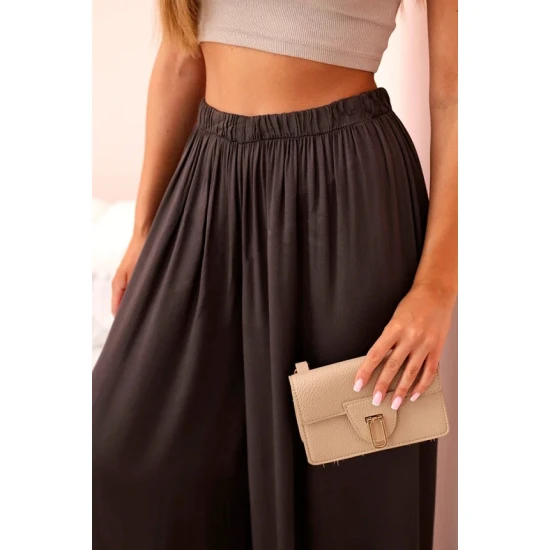 Sieviešu platās bikses Andi brūnā krāsā 32427