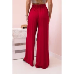 Sieviešu platās bikses Andi tumši sarkanā krāsā 