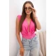 Sieviešu blūze rozā krāsā ar dziļu izgriezumu Ana 32614