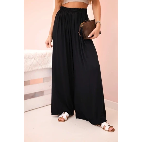 Sieviešu platās bikses melnā krāsā Andi 31799