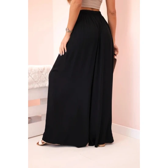 Sieviešu platās bikses melnā krāsā Andi 31799