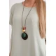 Pelēka kleita ar kabatām un kulonu Deli 29295