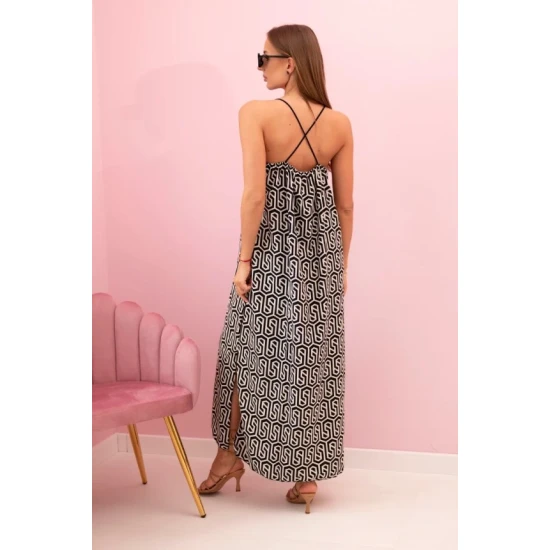 Sieviešu melna kleita bez siksnām Zebra 32705