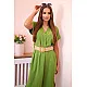 Women's green dress with belt Amber 31171