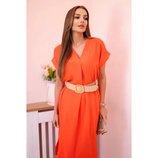 Naiste oranž kleit vööga Amber 29551