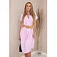 Women's light pink dress with belt Amber 29509