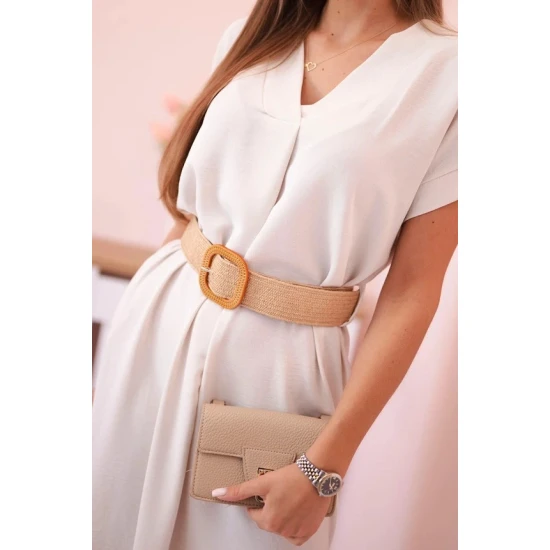 Sieviešu brūna kleita ar jostu Amber 23999