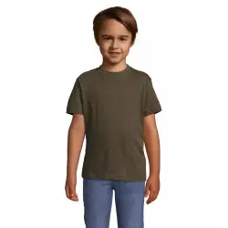 Bērnu viendzimuma haki krāsas T-krekls Kids