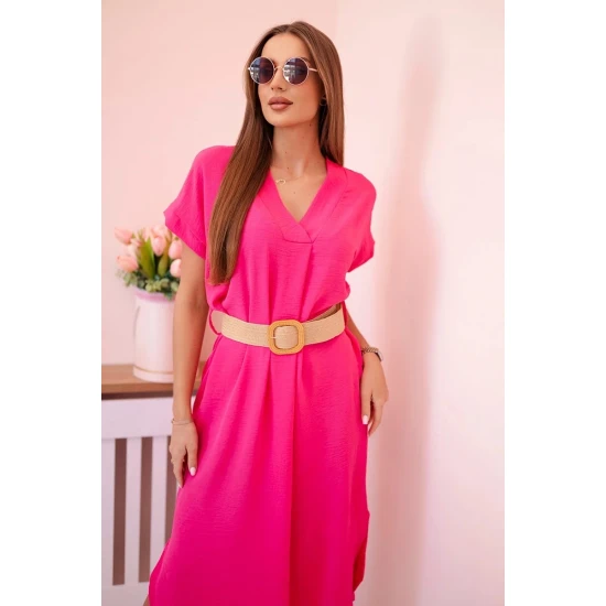 Sieviešu rozā kleita ar jostu Amber 24001