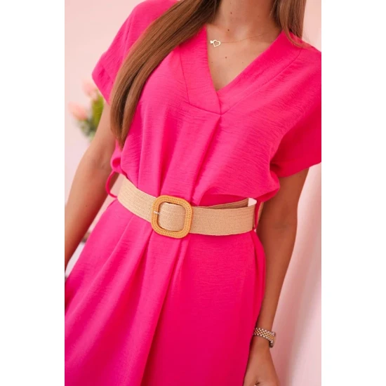 Sieviešu rozā kleita ar jostu Amber 24001
