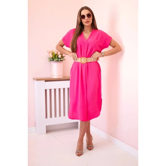 Sieviešu rozā kleita ar jostu Amber 24001