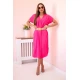 Sieviešu rozā kleita ar jostu Amber 24001