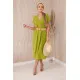 Women's light green dress with belt Amber 24037
