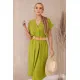 Women's light green dress with belt Amber 24037