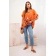 Sieviešu oranžs krekls ar ziediem Limon 32060