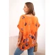Sieviešu oranžs krekls ar ziediem Limon 32060