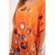 Sieviešu oranžs krekls ar ziediem Limon 32060