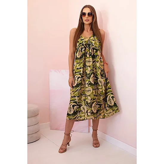 Naisten vaalea khaki mekko olkaimilla Colby Colby 32673