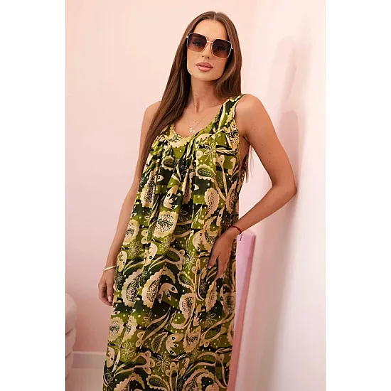 Naisten vaalea khaki mekko olkaimilla Colby Colby 32673