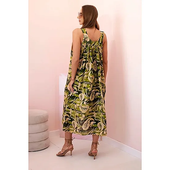 Naisten vaalea khaki mekko olkaimilla Colby Colby 32673
