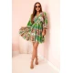 Sieviešu zaļa kleita ar platām piedurknēm Wave 32641