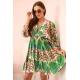 Sieviešu zaļa kleita ar platām piedurknēm Wave 32641