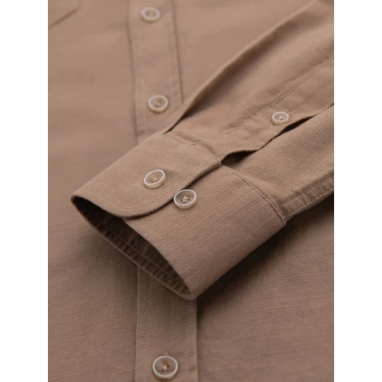 Vīriešu gaiši brūns krekls Arlas V7 OM-SHCS-0134