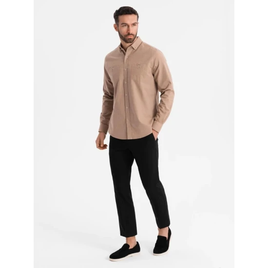 Vīriešu gaiši brūns krekls Arlas V7 OM-SHCS-0134