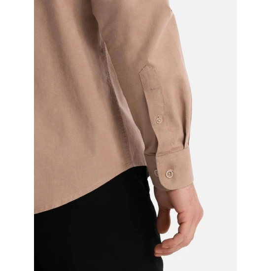 Vīriešu gaiši brūns krekls Arlas V7 OM-SHCS-0134