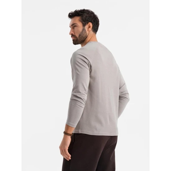 Vīriešu pelēks krekls ar garām piedurknēm Doug V7 OM-LSCL-0109